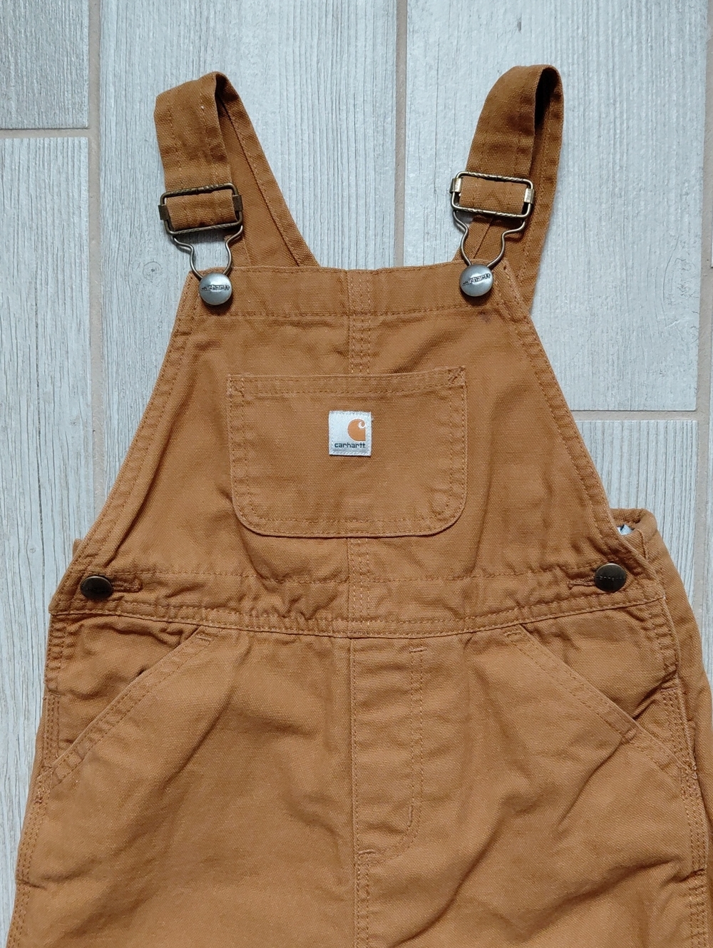 Carhartt Duck Brown Insulated Toddler Bib Overalls - Picture 3 of 9